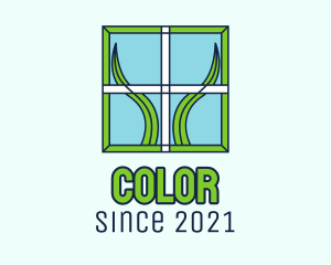 Window - Window Leaf  Stained Glass logo design