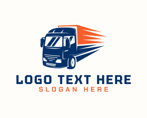 Flatbed - Cargo Transport Truck logo design