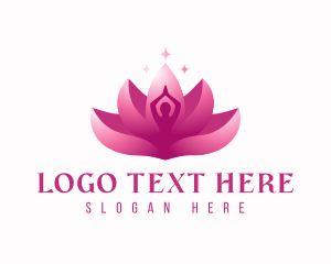 Massage - Gradient Lotus Yoga logo design