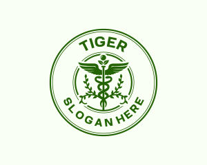 Physician - Caduceus Vines Leaf logo design