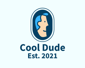 Dude - Smiling Man Head logo design