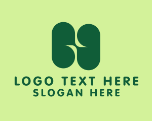 Vegan - Green Organic Letter H logo design