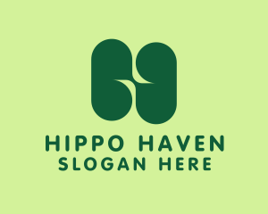 Green Organic Letter H logo design