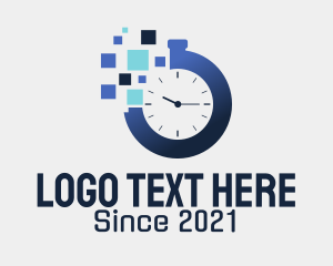 Cyberspace - Digital Stopwatch Timer logo design