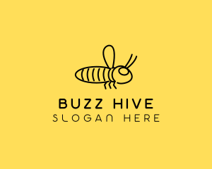 Minimalist Bee Insect  logo design