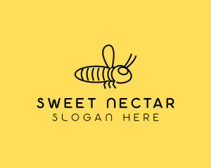 Minimalist Bee Insect  logo design