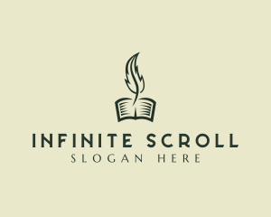 Scroll - Feather Pen Writer logo design