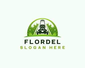 Eco Landscaping Lawn Mower logo design