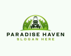 Eco Landscaping Lawn Mower logo design