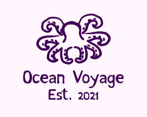 Purple Doodle Octopus logo design