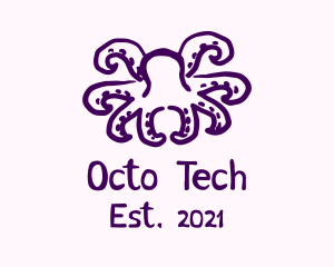 Octopus - Purple Doodle Octopus logo design