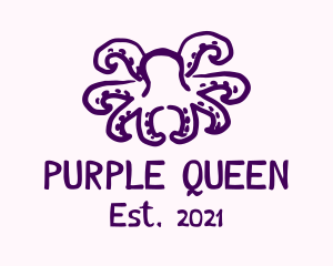 Purple Doodle Octopus logo design