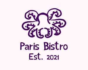 Purple Doodle Octopus logo design