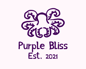 Purple Doodle Octopus logo design