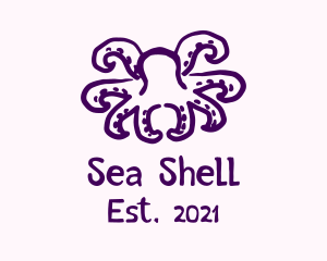 Mollusk - Purple Doodle Octopus logo design