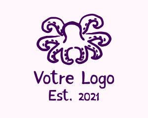 Food Stand - Purple Doodle Octopus logo design