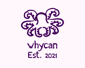 Purple Doodle Octopus logo design