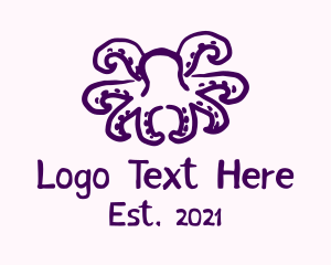 Doodle - Purple Doodle Octopus logo design