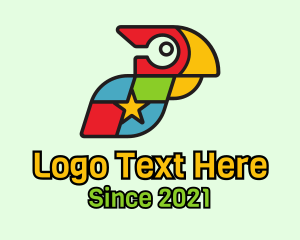 Wildlife Center - Parrot Puzzle Star logo design