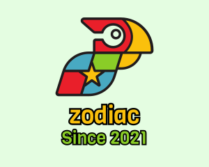 Tropical Bird - Parrot Puzzle Star logo design