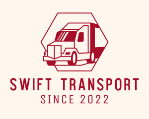 Courier Transport Truck logo design