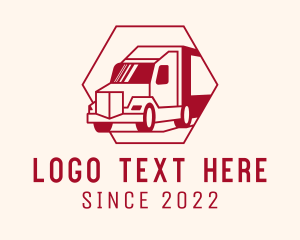 Container Truck - Courier Transport Truck logo design