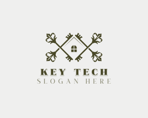 Real Estate Key Residence logo design