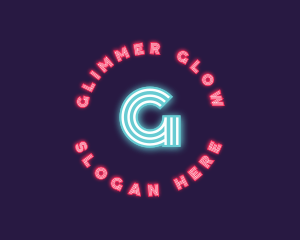 Retro Neon Lights Club logo design