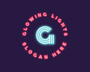 Retro Neon Lights Club logo design