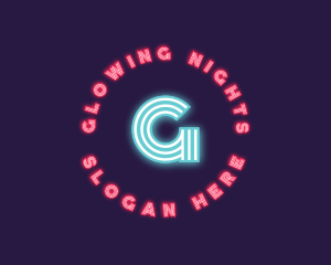 Retro Neon Lights Club logo design