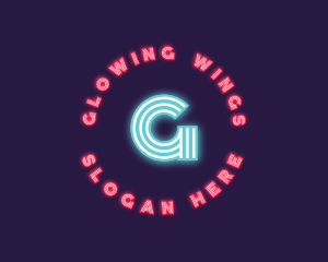 Retro Neon Lights Club logo design