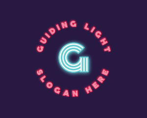 Retro Neon Lights Club logo design