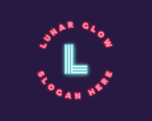 Retro Neon Lights Club logo design