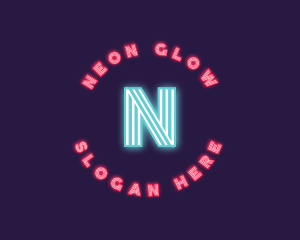 Retro Neon Lights Club logo design