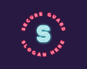 Vaporwave - Retro Neon Lights Club logo design