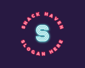 Retro Neon Lights Club logo design