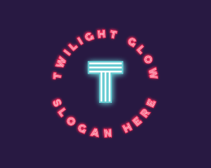 Retro Neon Lights Club logo design