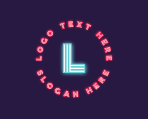 Neon Light - Retro Neon Lights Club logo design