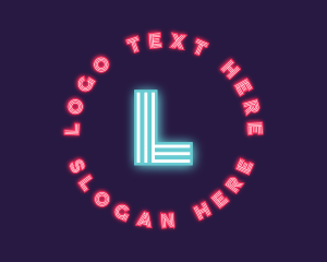 Neon Light - Neon Lights Round Letter logo design