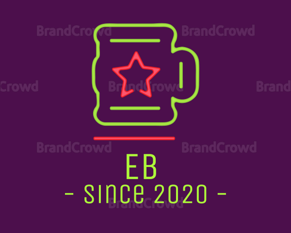 Neon Lights Star Mug Logo