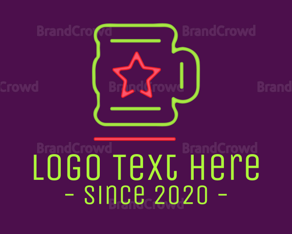 Neon Lights Star Mug Logo