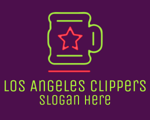 Neon Lights Star Mug Logo