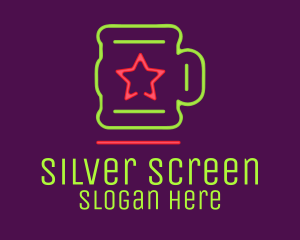 Neon Lights Star Mug Logo