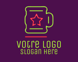 Neon Lights Star Mug Logo