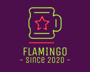 Alcoholic - Neon Lights Star Mug logo design