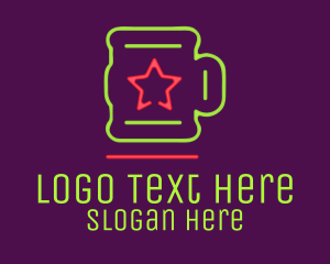 Neon Lights Star Mug Logo