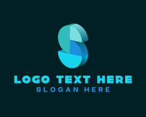 Chart - Geometric 3d Letter S logo design