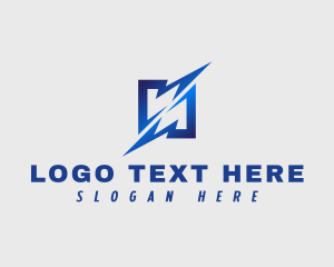 Electric Current - Electric Charge Energy logo design