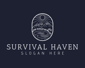 Survival - Outdoor Lake Camp logo design