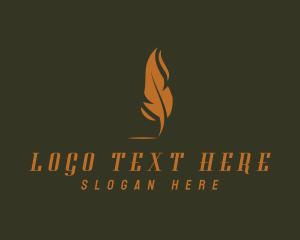 Blogger - Literary Feather Pen logo design